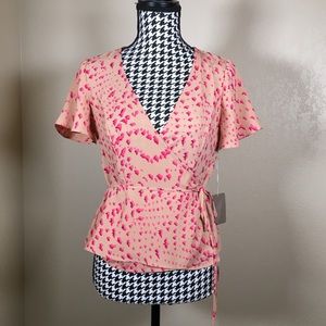 Contemporary Floral Wrap Top